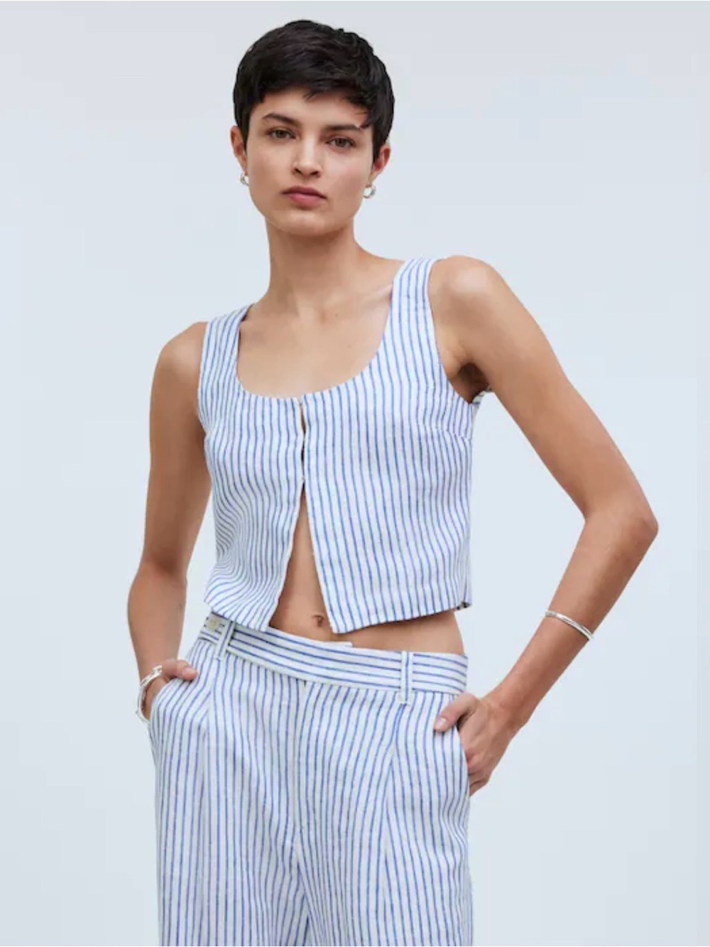 Madewell Linen Striped Tank